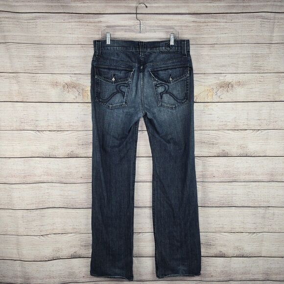 Men's Rock & Republic Grady Relaxed Straight Leg Denim Jeans Size 33 Dark Wash - Picture 5 of 9